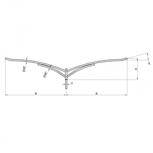 Консольный кронштейн двухрожковый К12-0,7-1,2-1-1