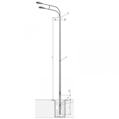 Опора освещения НПГ-5,0/6,25-02-ц