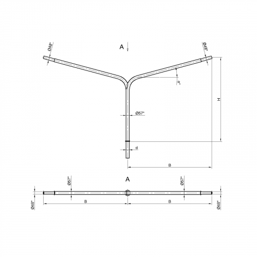 Консольный кронштейн двухрожковый К3-2,5-2,0-1-1