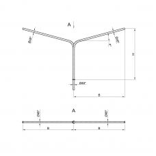 Консольный кронштейн двухрожковый К4-1,0-1,5-1-1